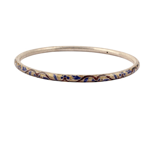 Meenakari (Multi color Enamel) Solid 925 Sterling Silver Minimalist Bangles