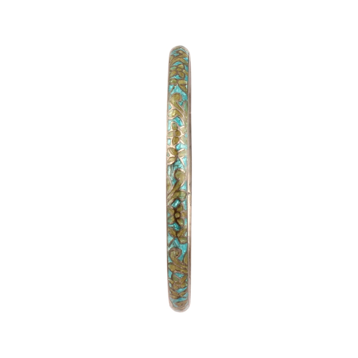 Floral Enamel Bangle Handmade 925 Sterling Silver Designer Jewelry