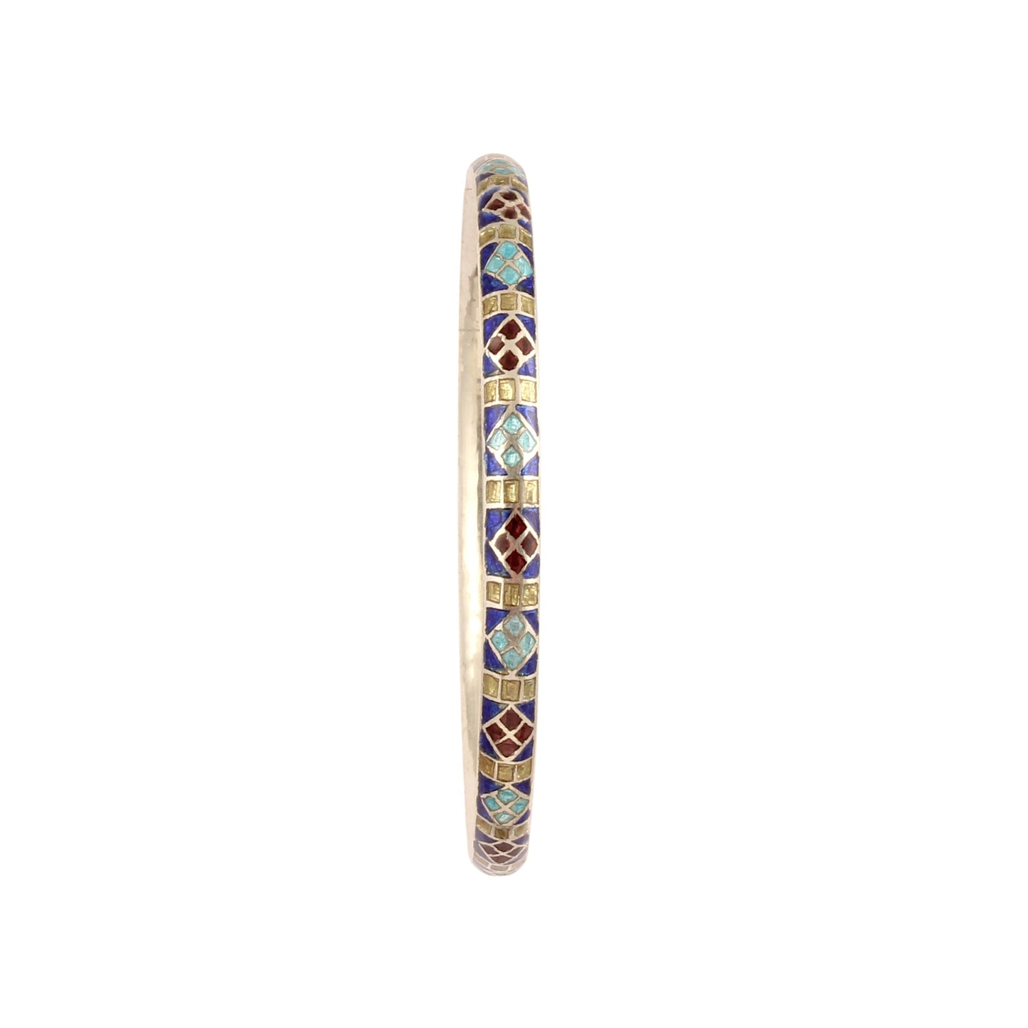 Meenakari Minimalist Bangle Solid 925 Sterling Silver Handmade Vintage Bangle