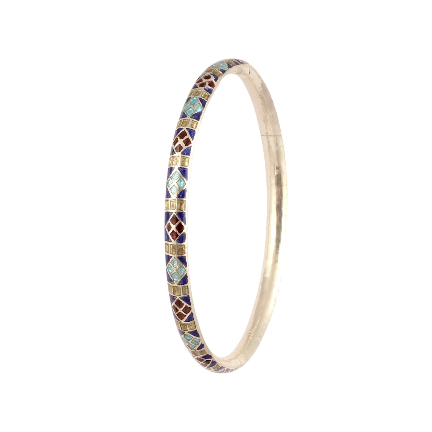 Meenakari Minimalist Bangle Solid 925 Sterling Silver Handmade Vintage Bangle