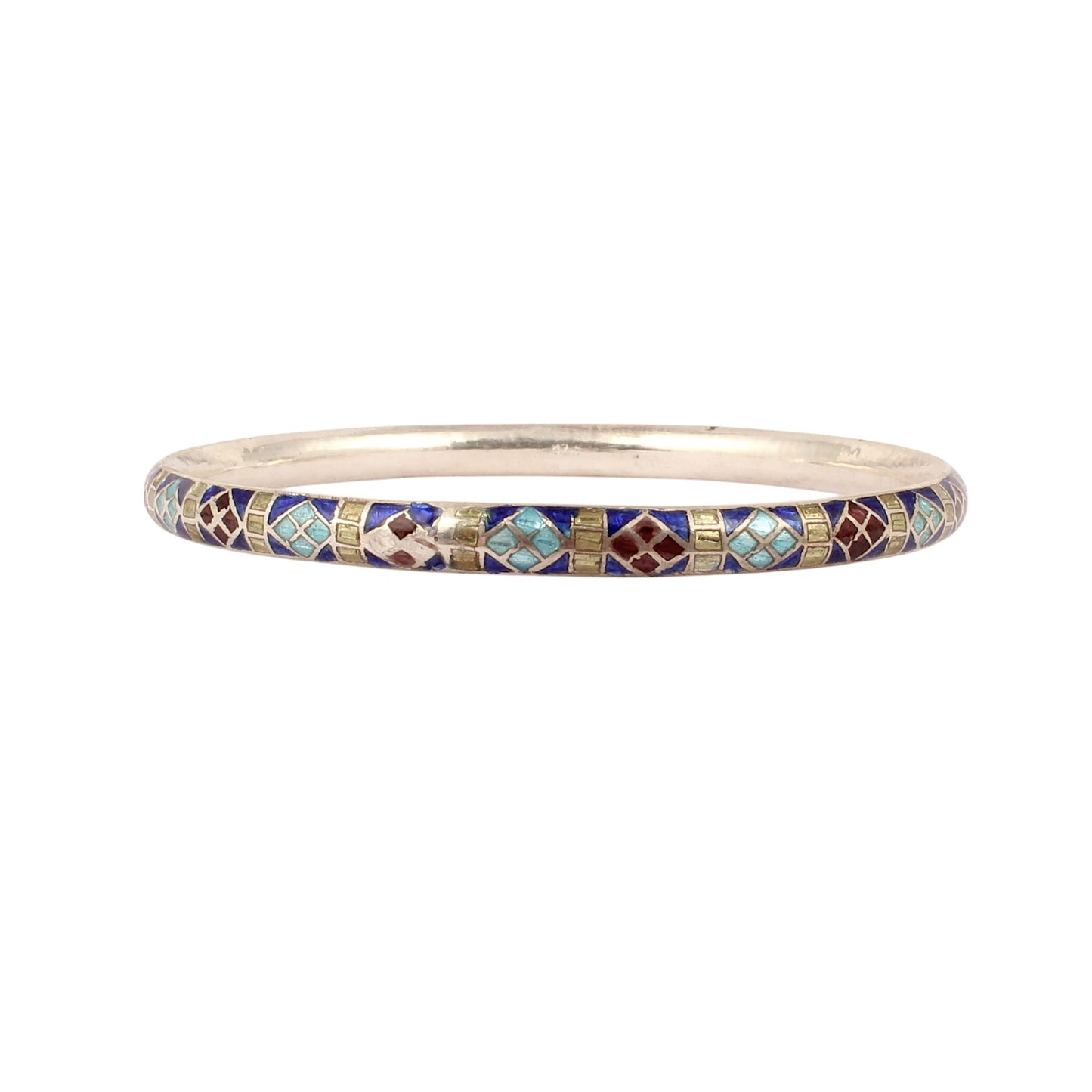Meenakari Minimalist Bangle Solid 925 Sterling Silver Handmade Vintage Bangle