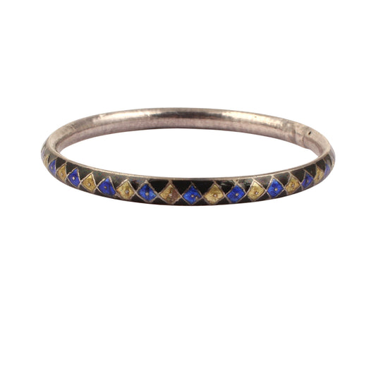 Traditional Wear Enamel Bangle Handmade 925 Sterling Silver Designer Bangles