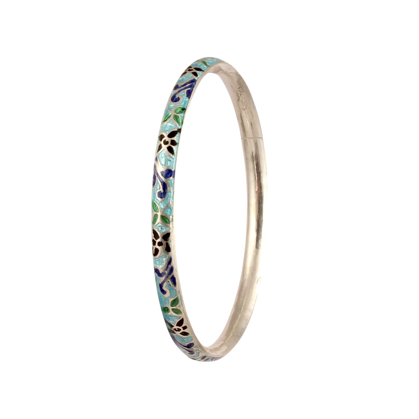 Enamel Meenakari Work Traditional Wear Bangle Handmade 925 Sterling Silver Jewelry