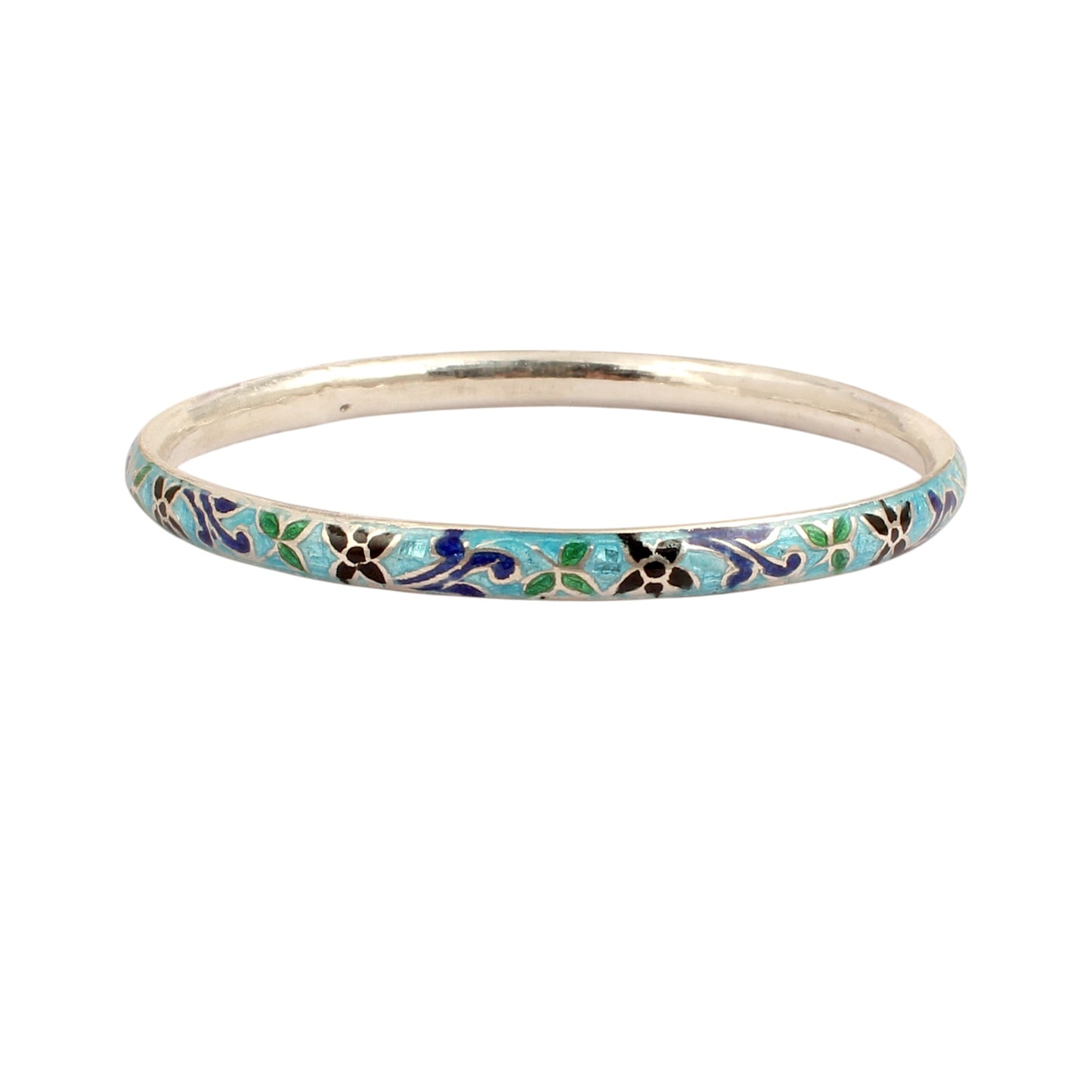 Enamel Meenakari Work Traditional Wear Bangle Handmade 925 Sterling Silver Jewelry