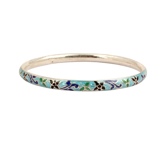 Enamel Meenakari Work Traditional Wear Bangle Handmade 925 Sterling Silver Jewelry