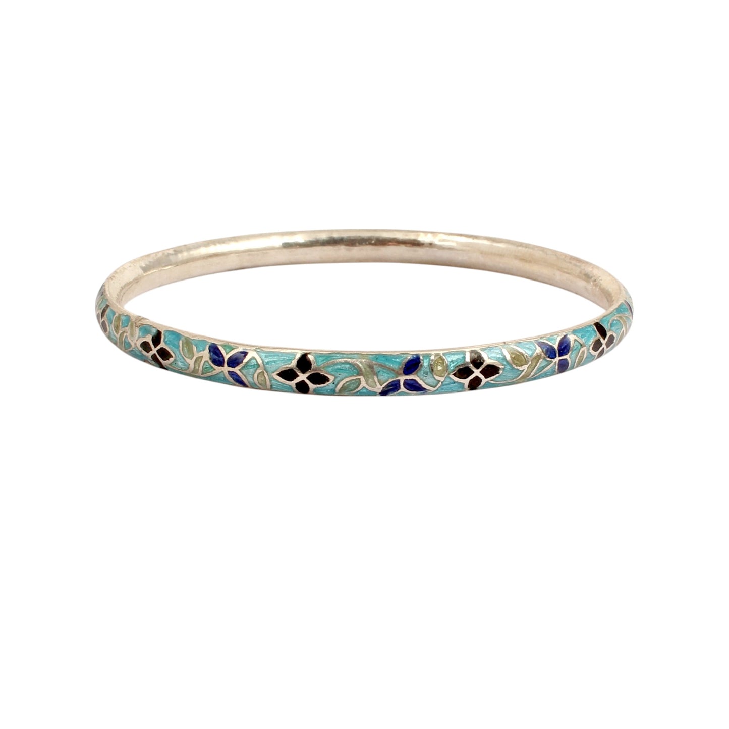 Meenakari Enamel Work Bangle Handmade 925 Sterling Silver Designer Bangle