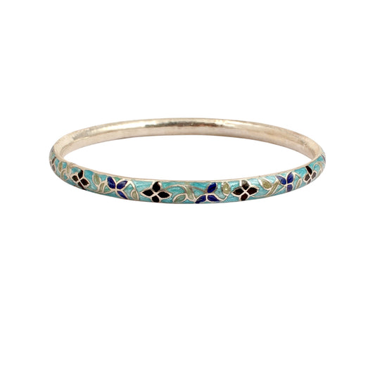 Meenakari Enamel Work Bangle Handmade 925 Sterling Silver Designer Bangle