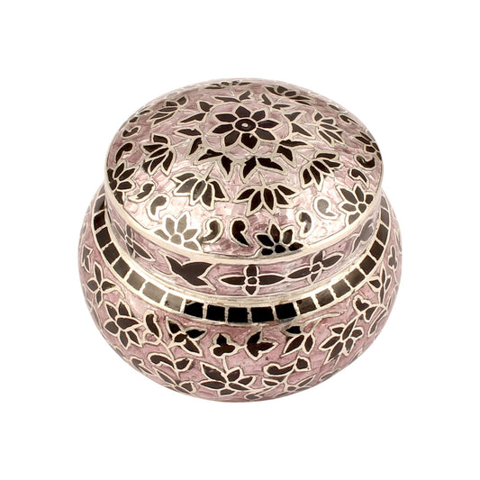 Beautiful Vintage Enamel Work Box 925 Sterling Silver Enamelled Clisonne Jewelry Store Box
