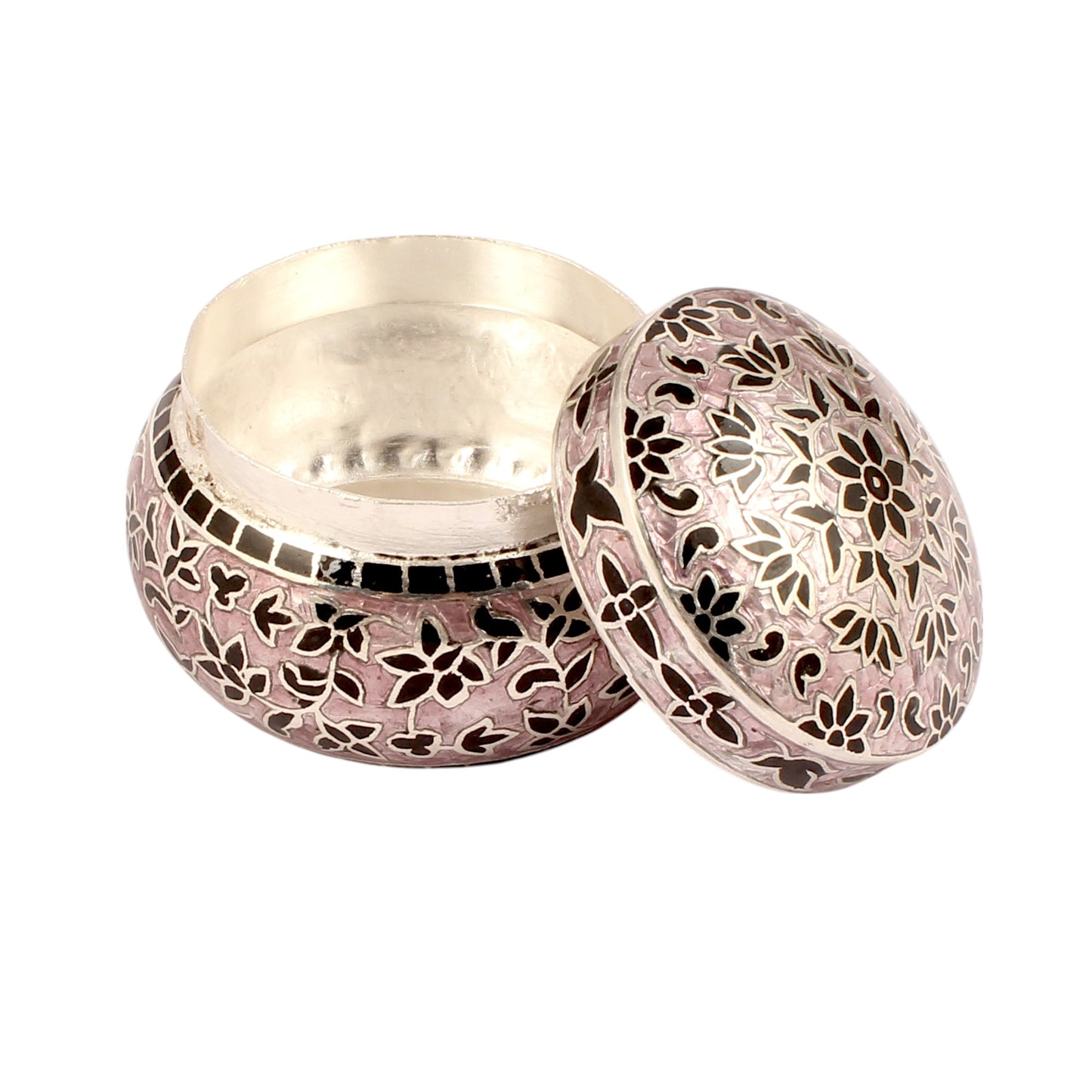 Beautiful Vintage Enamel Work Box 925 Sterling Silver Enamelled Clisonne Jewelry Store Box