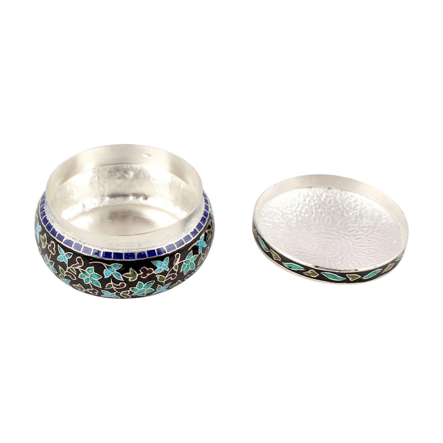 Designer Peacock Meenakari Work Box 925 Sterling Silver Enamelled Jewelry Store Box