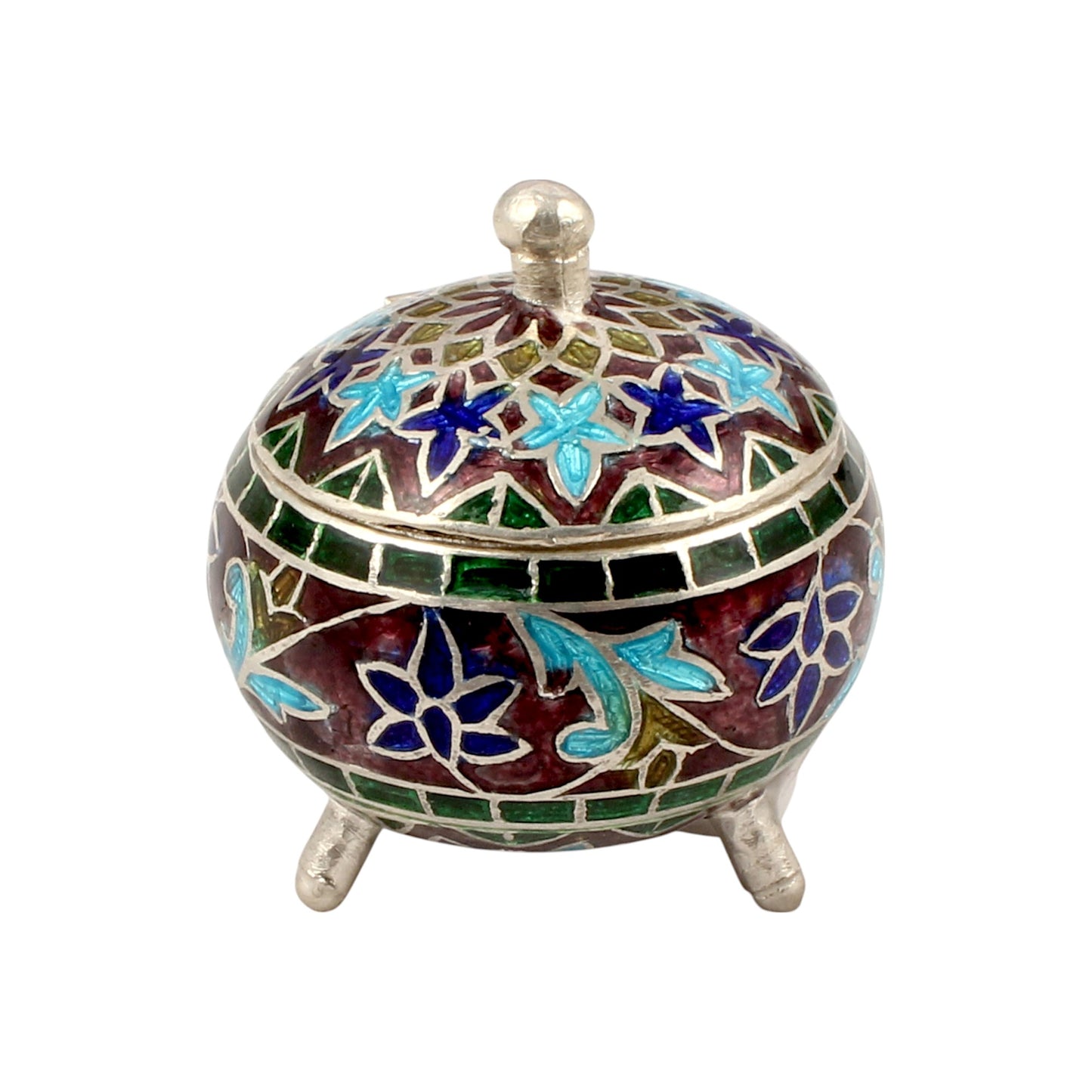 925 Sterling Silver Handmade Trinket Box Solid Kumkum Casket Box Sindoor Box