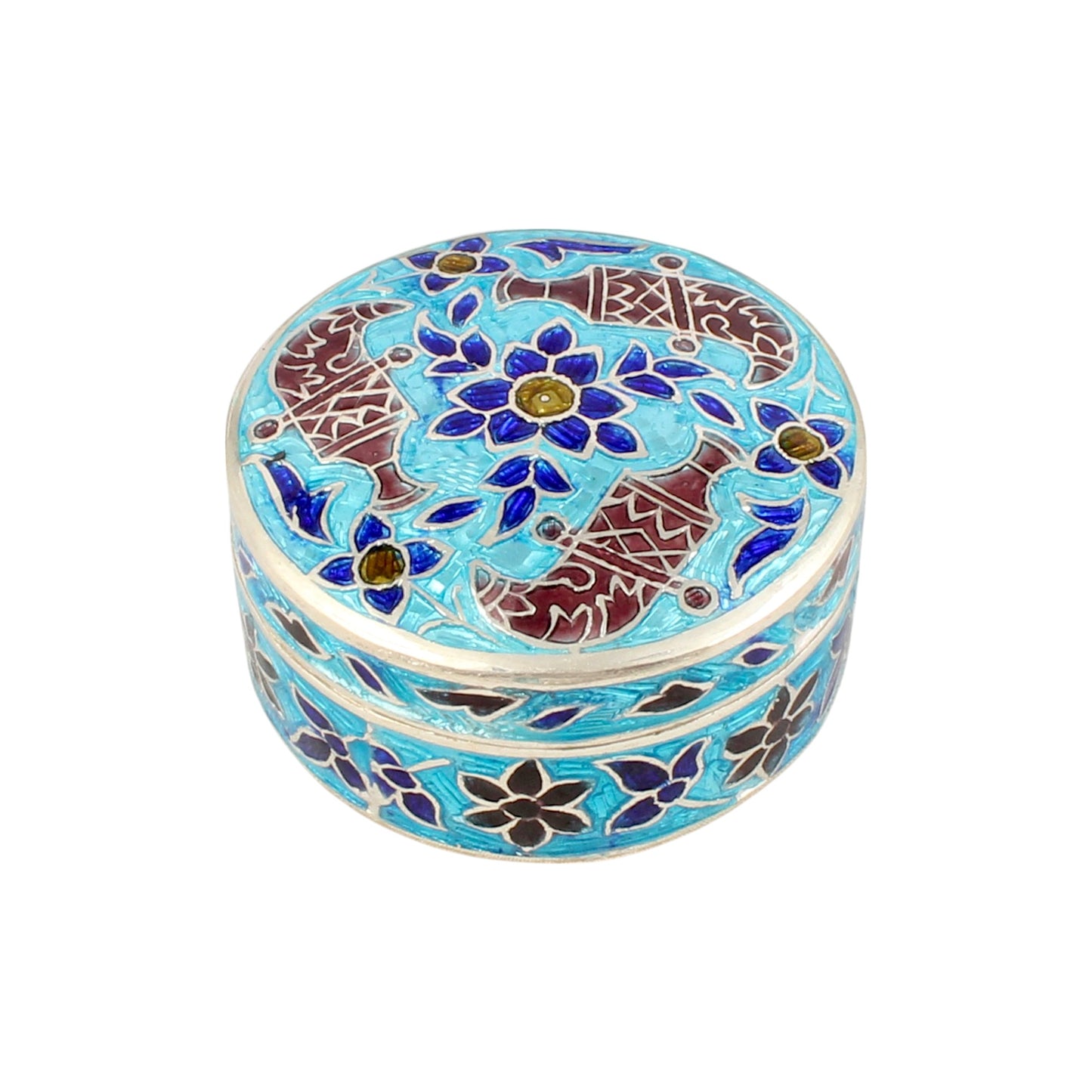 Sword Enamel Silver Box 925 Sterling Silver Vintage Handmade Jewellery Box