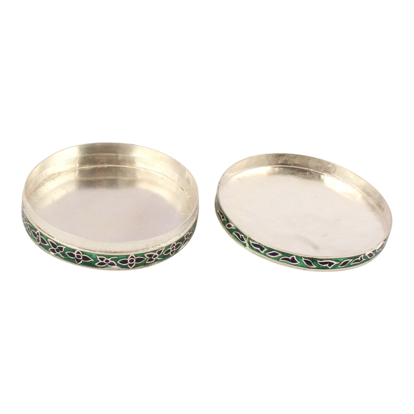 Taj Mahal Clisonne Jewelry Store Box 925 Sterling Silver Carved Enamelled Vermal Box
