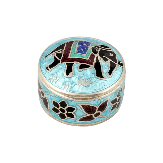 Elephant Enamel Work Box 925 Sterling Silver Jewelry Store Box