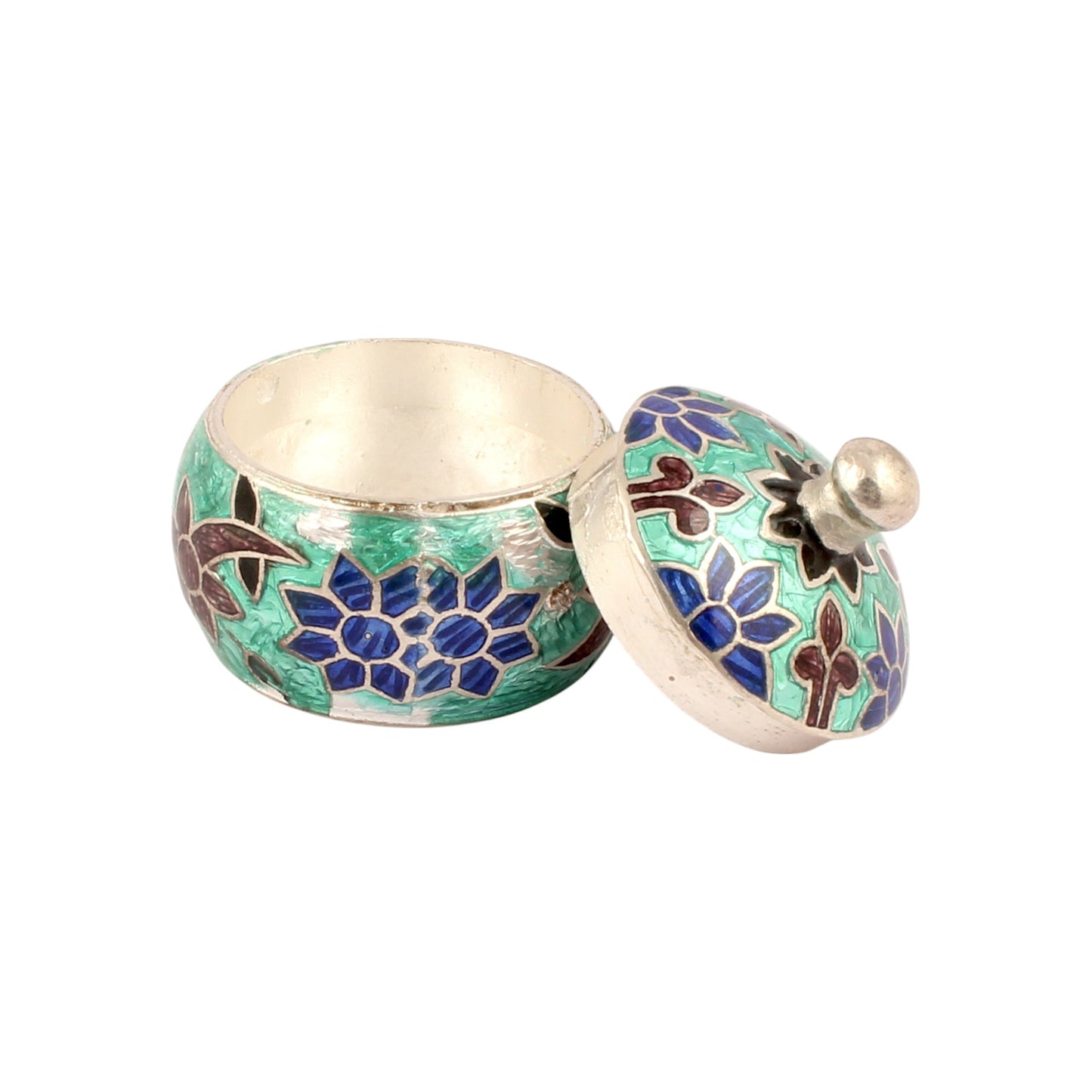 925 Sterling Silver Trinket Box Solid Kumkum Casket Box Sindoor Box