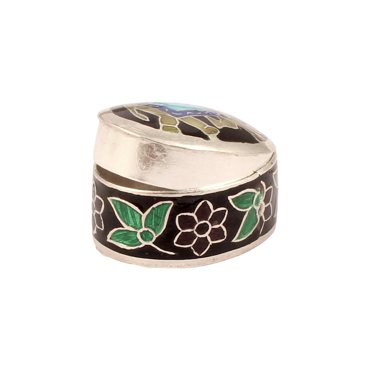 Elephant Enamel Work Box 925 Sterling Silver Jewelry Store Box