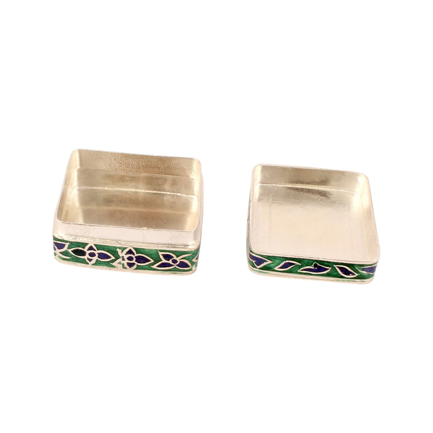 Enamel Floral Silver Box 925 Sterling Silver Handmade Vintage Jewellery Box