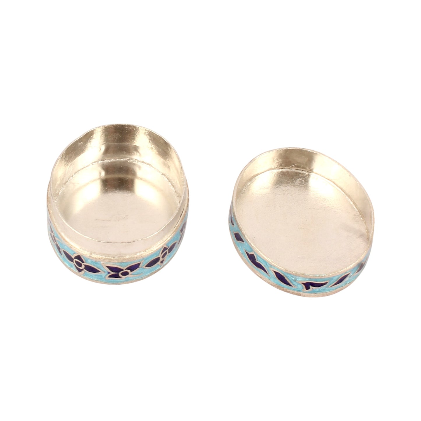 Meenakari Floral Designer Trinket Box Container Handmade 925 Sterling Silver Sindoor Box