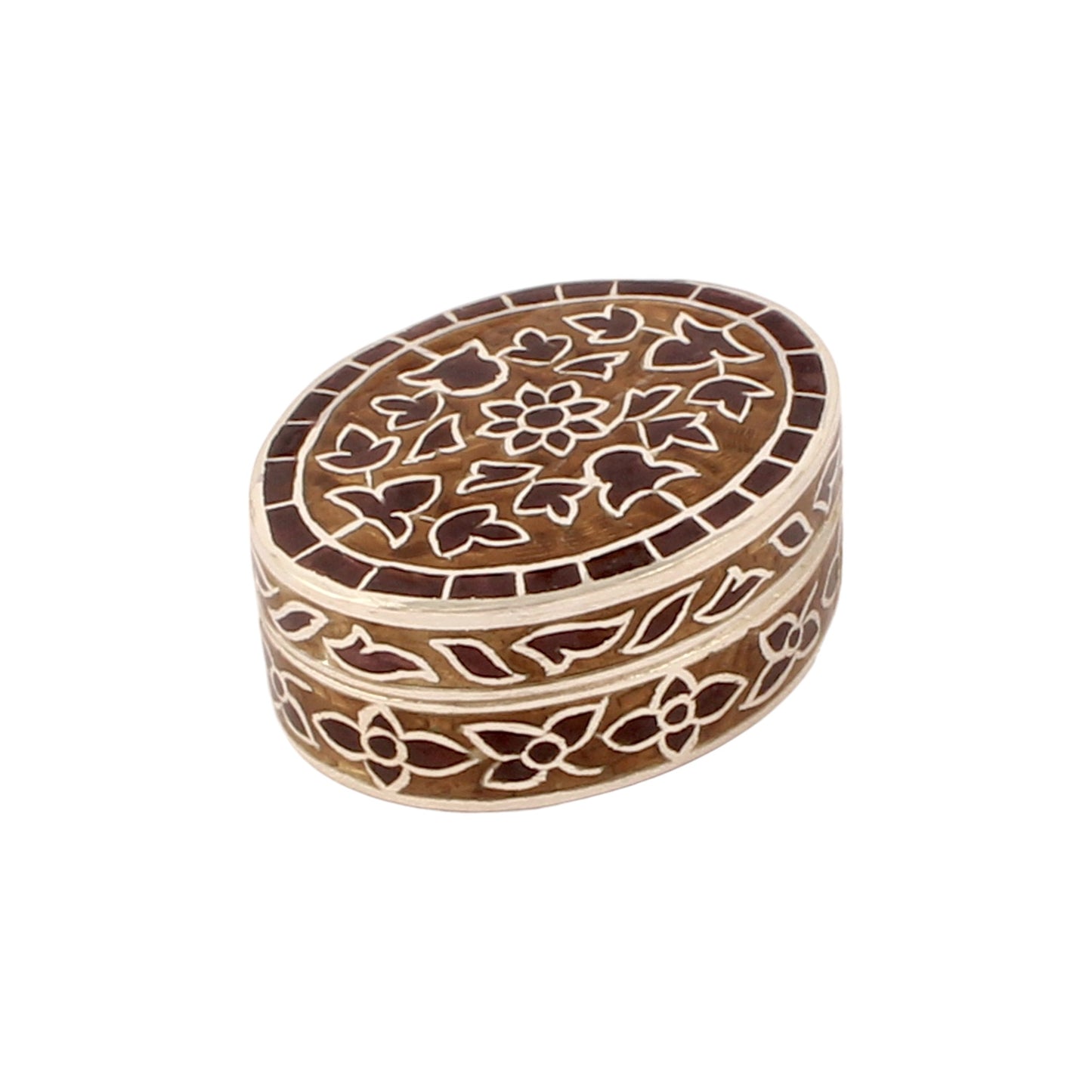 925 Sterling Silver Handmade Vintage Enamel Jewellery Box