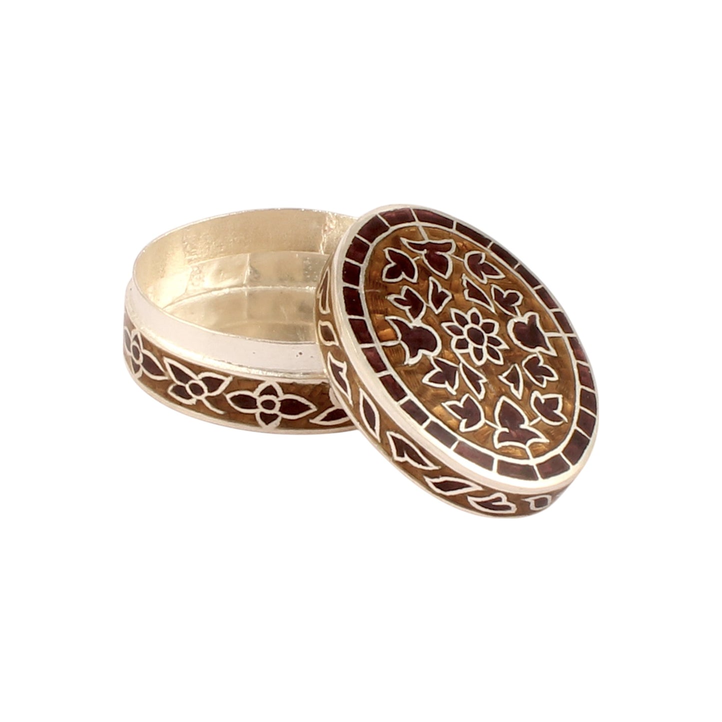 925 Sterling Silver Handmade Vintage Enamel Jewellery Box