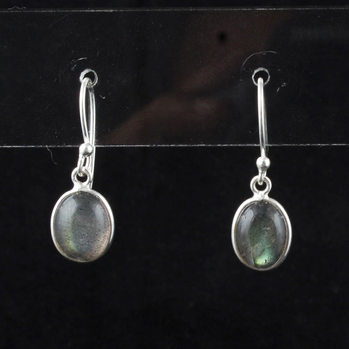Minimalist Dangle Labradorite Earrings Handmade Bezel 925 Sterling Silver Oval Gemstone Earrings Jewelry