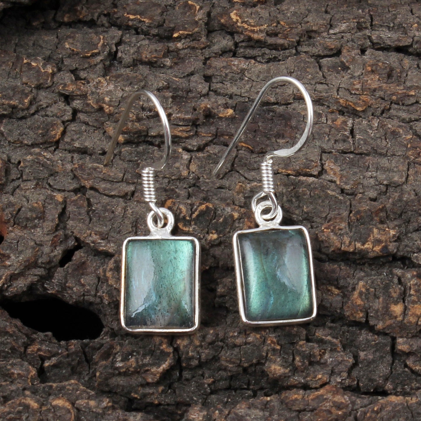 Dangle Labradorite Earrings Handmade Bezel 925 Sterling Silver Natural Gemstone Earrings Jewelry