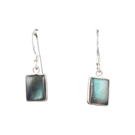Dangle Labradorite Earrings Handmade Bezel 925 Sterling Silver Natural Gemstone Earrings Jewelry