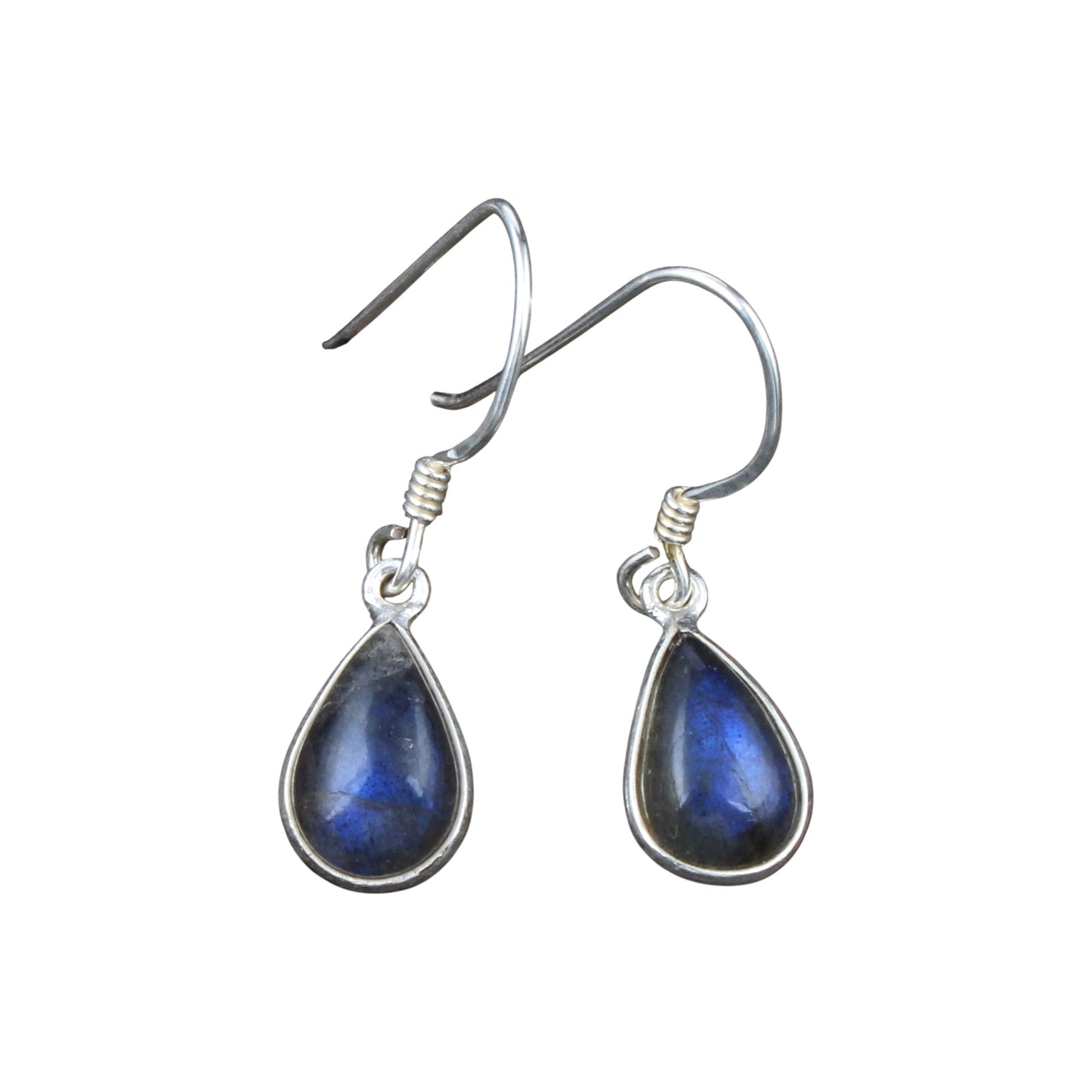 Dangle Labradorite Earrings Handmade Bezel 925 Sterling Silver Pear Gemstone Earrings Jewelry