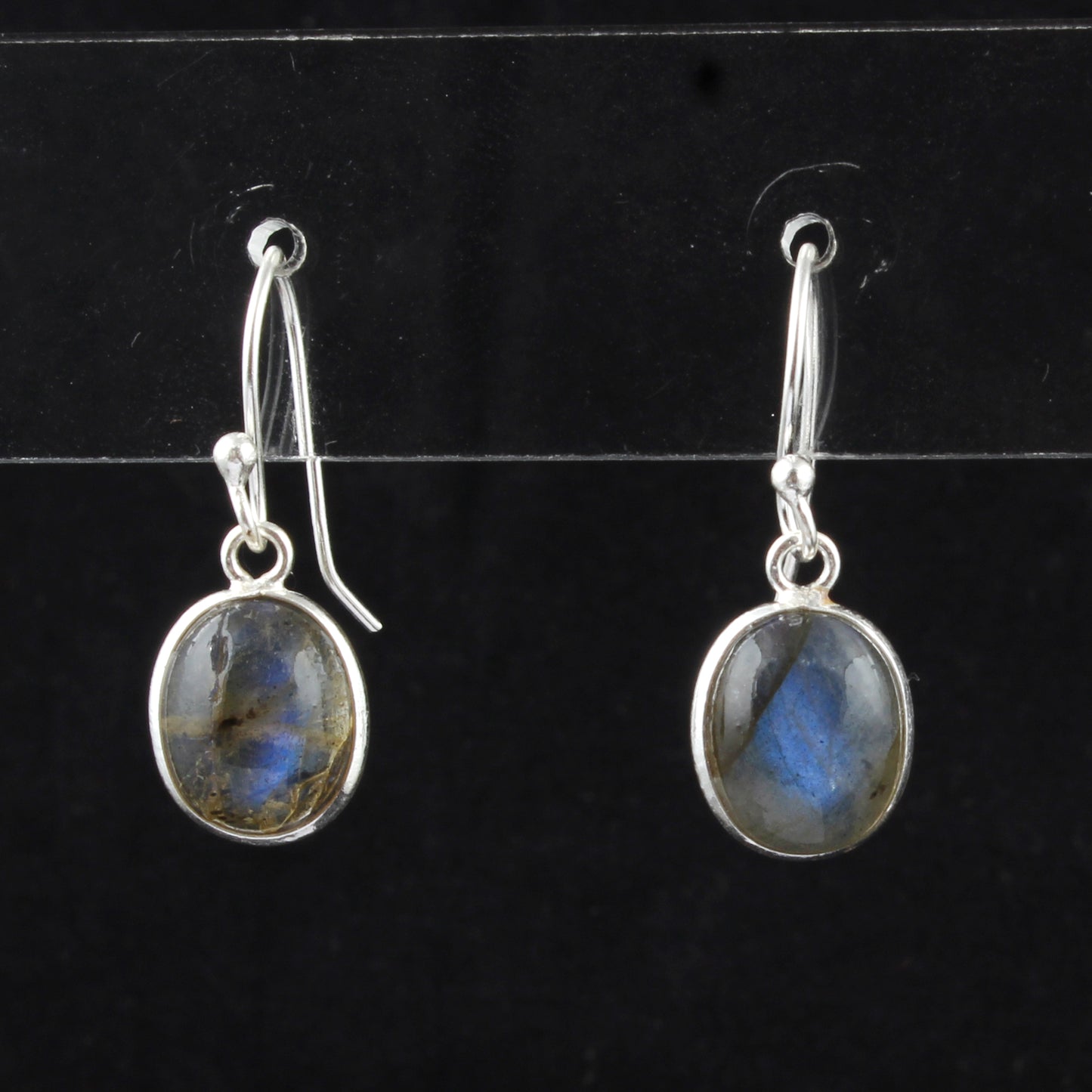 Dangle Labradorite Earrings Handmade Bezel 925 Sterling Silver Oval Gemstone Earrings Lightweight Jewelry
