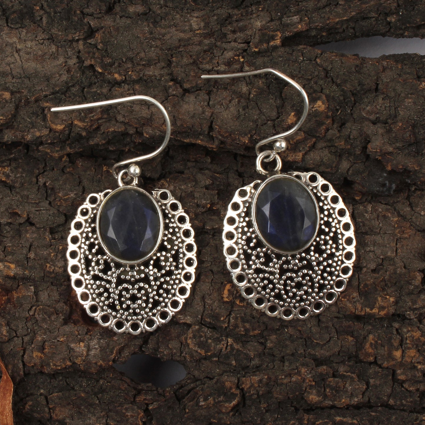 Labradorite Earrings Handmade Vintage 925 Sterling Silver Faceted Gemstone Earrings Jewelry Gift For Her