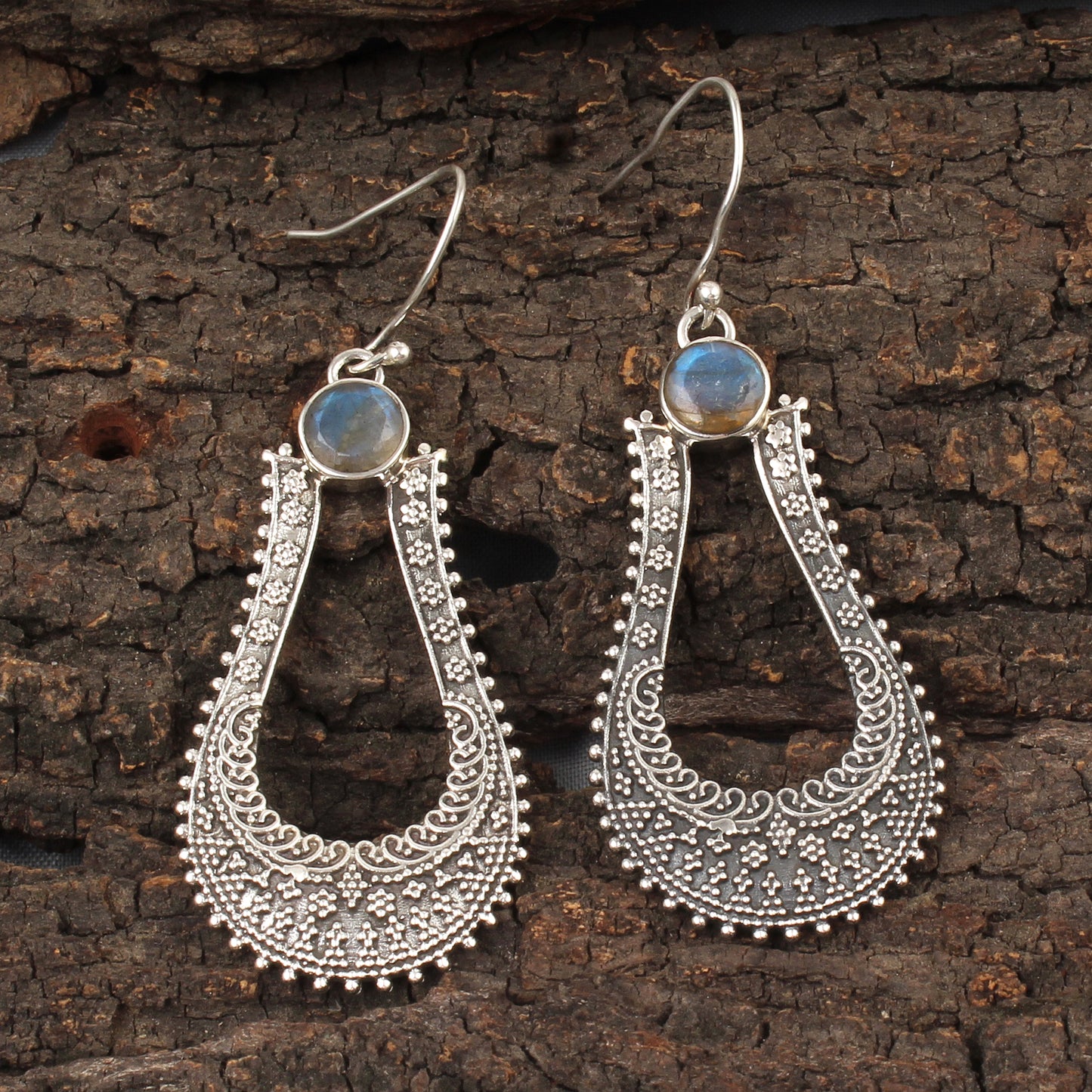 Traditional Labradorite Earrings Handmade Vintage 925 Sterling Silver Faceted Gemstone Earrings Jewelry Gift For Her