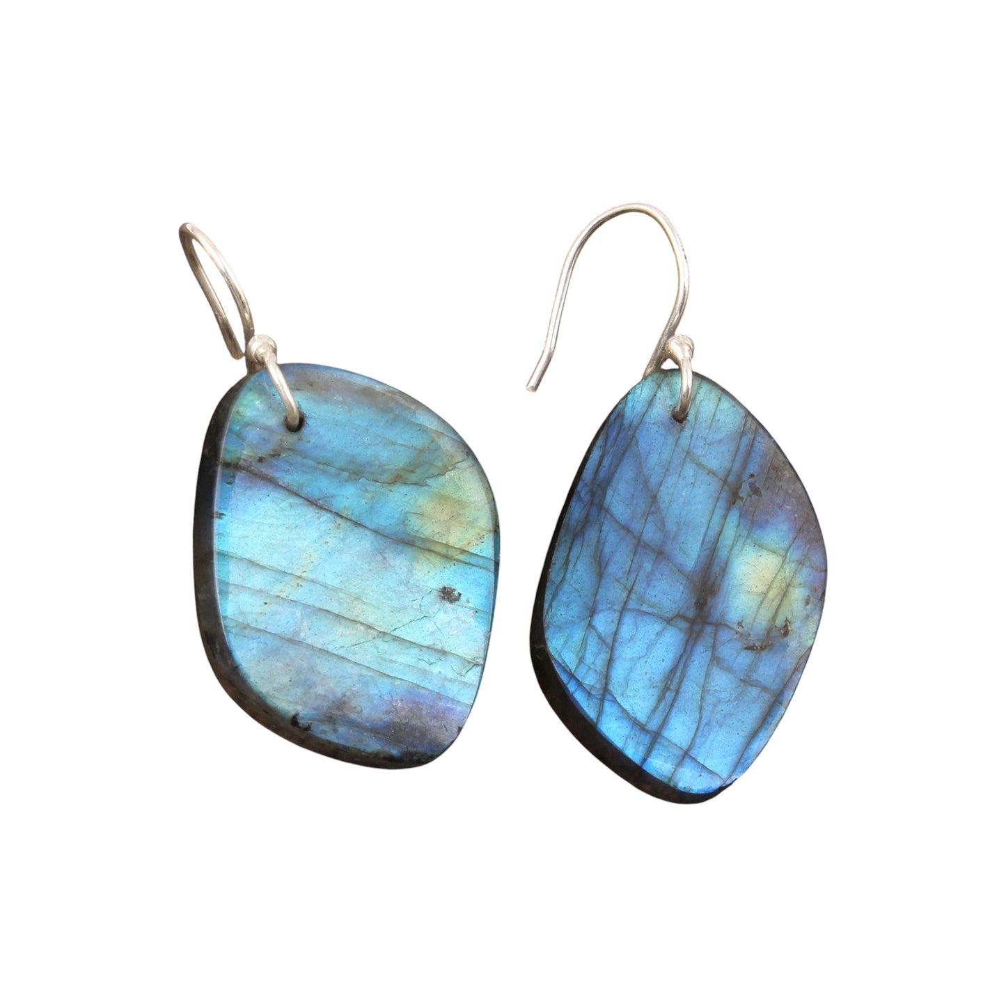Natural Labradorite Earrings Handmade 925 Sterling Silver Loose Gemstone Earrings