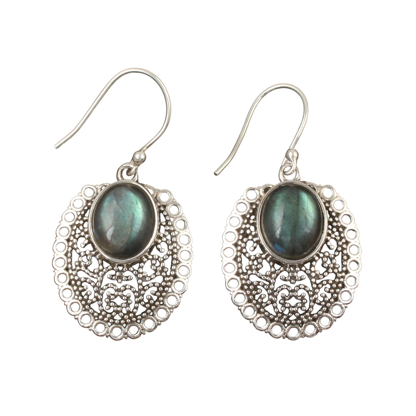 Traditional Labradorite Earrings Handmade Unique Artisan 925 Sterling Silver Natural Gemstone Earrings
