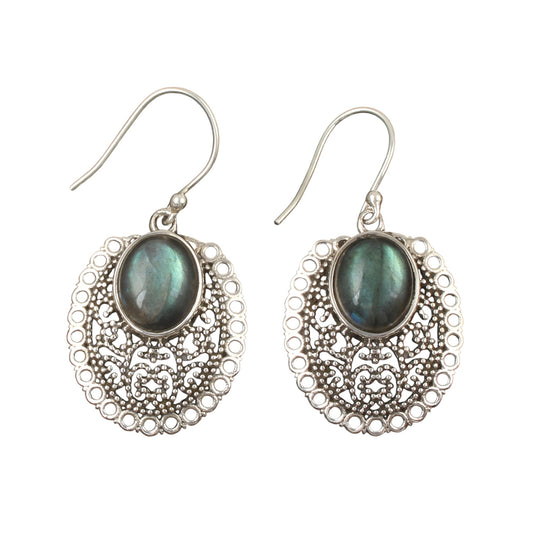 Traditional Labradorite Earrings Handmade Unique Artisan 925 Sterling Silver Natural Gemstone Earrings