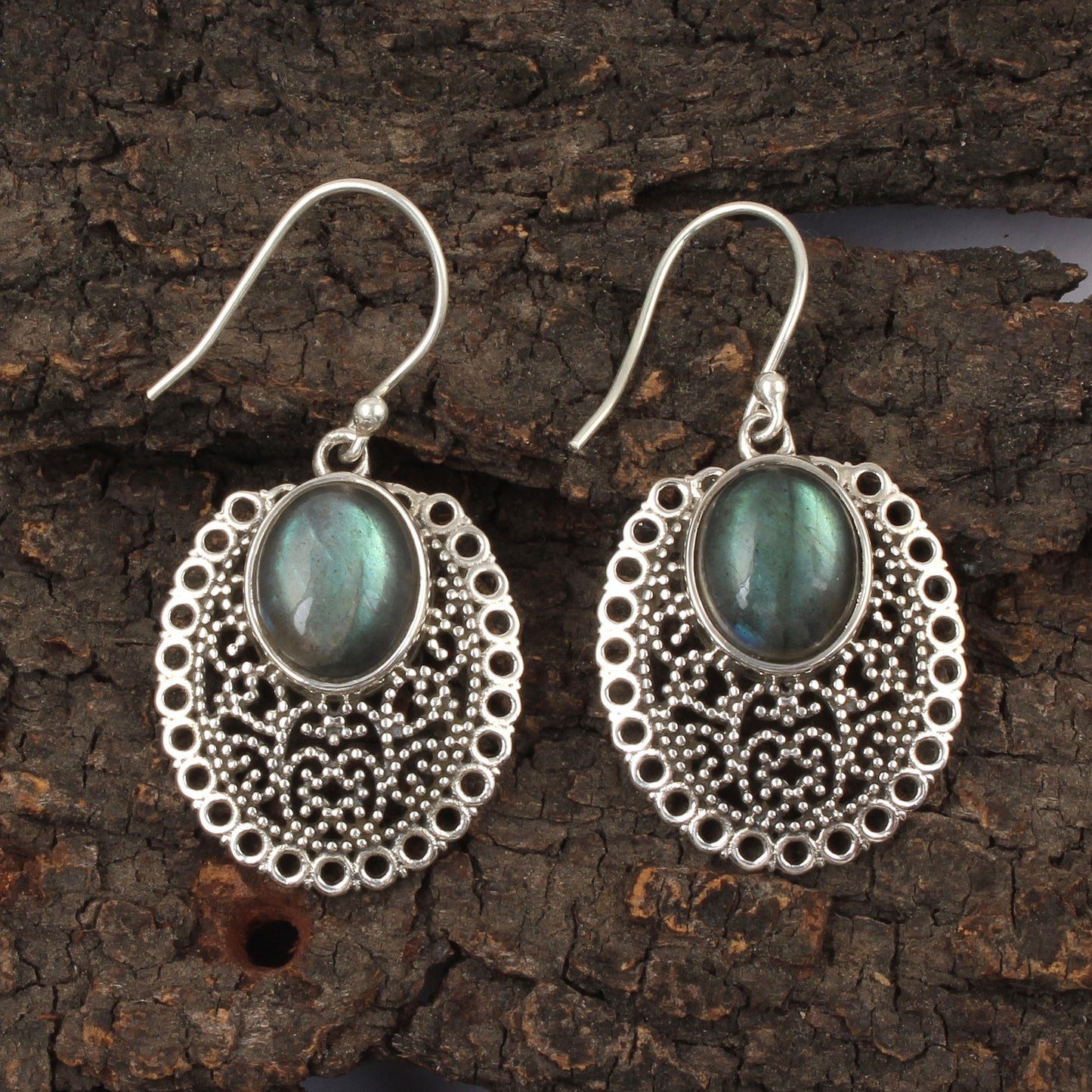Traditional Labradorite Earrings Handmade Unique Artisan 925 Sterling Silver Natural Gemstone Earrings