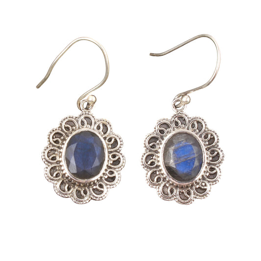 Boho Labradorite Earrings Handmade Designer 925 Sterling Silver Faceted Natural Gemstone Earrings