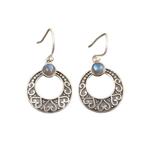 Natural Labradorite Earrings Handmade Traditional 925 Sterling Silver Gemstone Earrings Jewelry Birthday Gift For Her