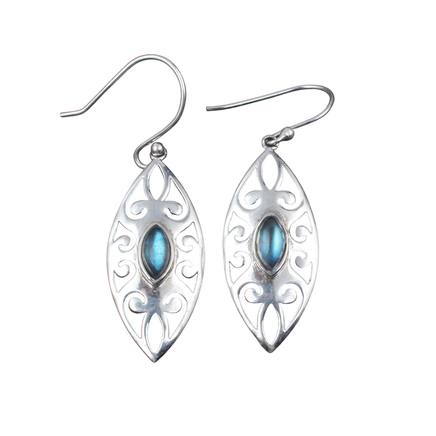 Filigree Bohemian Labradorite Earrings Handmade 925 Sterling Silver Earrings Christmas Gifts for Women