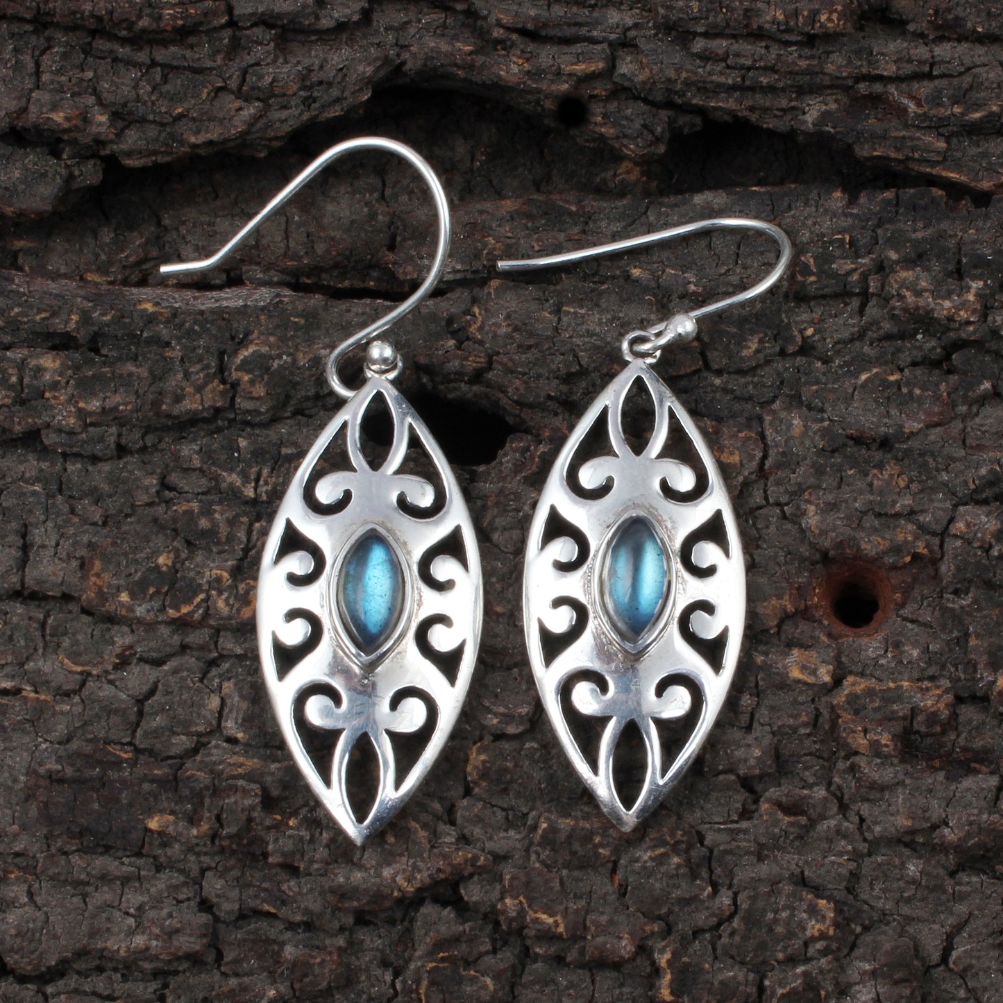 Filigree Bohemian Labradorite Earrings Handmade 925 Sterling Silver Earrings Christmas Gifts for Women