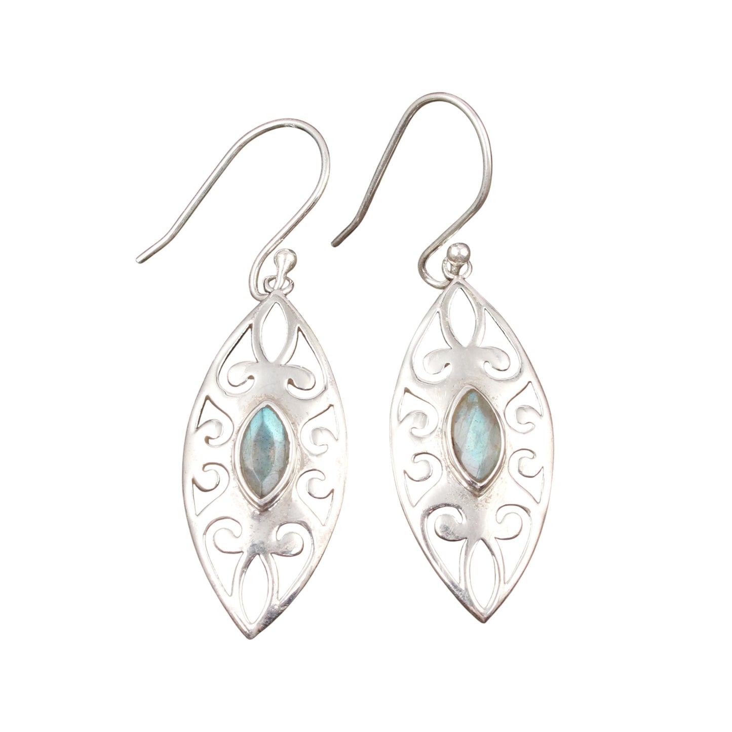 Filigree Boho Labradorite Earrings Handmade 925 Sterling Silver Earrings Christmas Gifts for Women