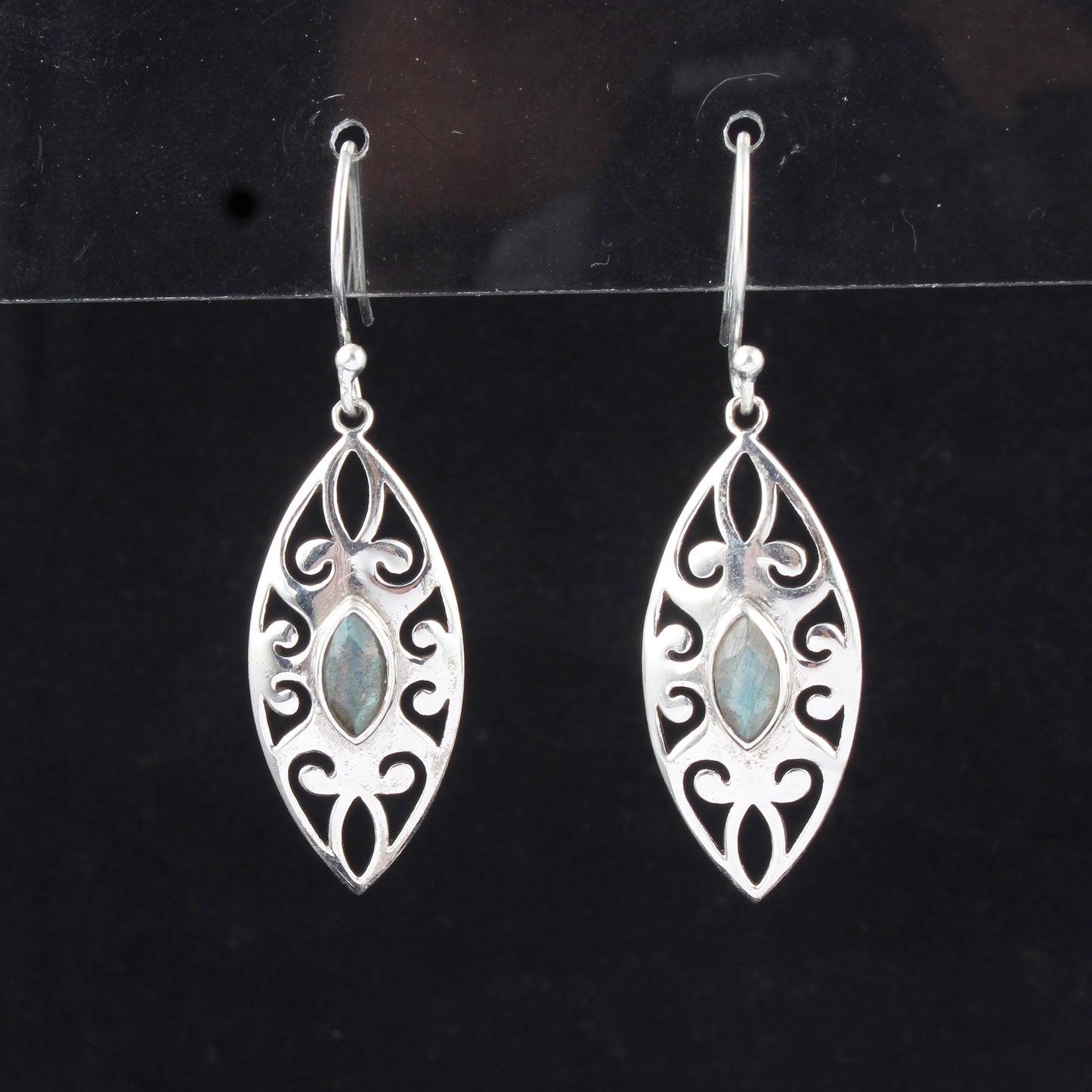 Filigree Boho Labradorite Earrings Handmade 925 Sterling Silver Earrings Christmas Gifts for Women