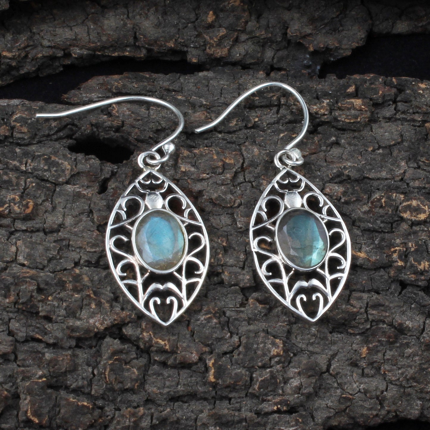 Faceted Labradorite Earrings Handmade Boho 925 Sterling Silver Earrings Birthday Gift for Her