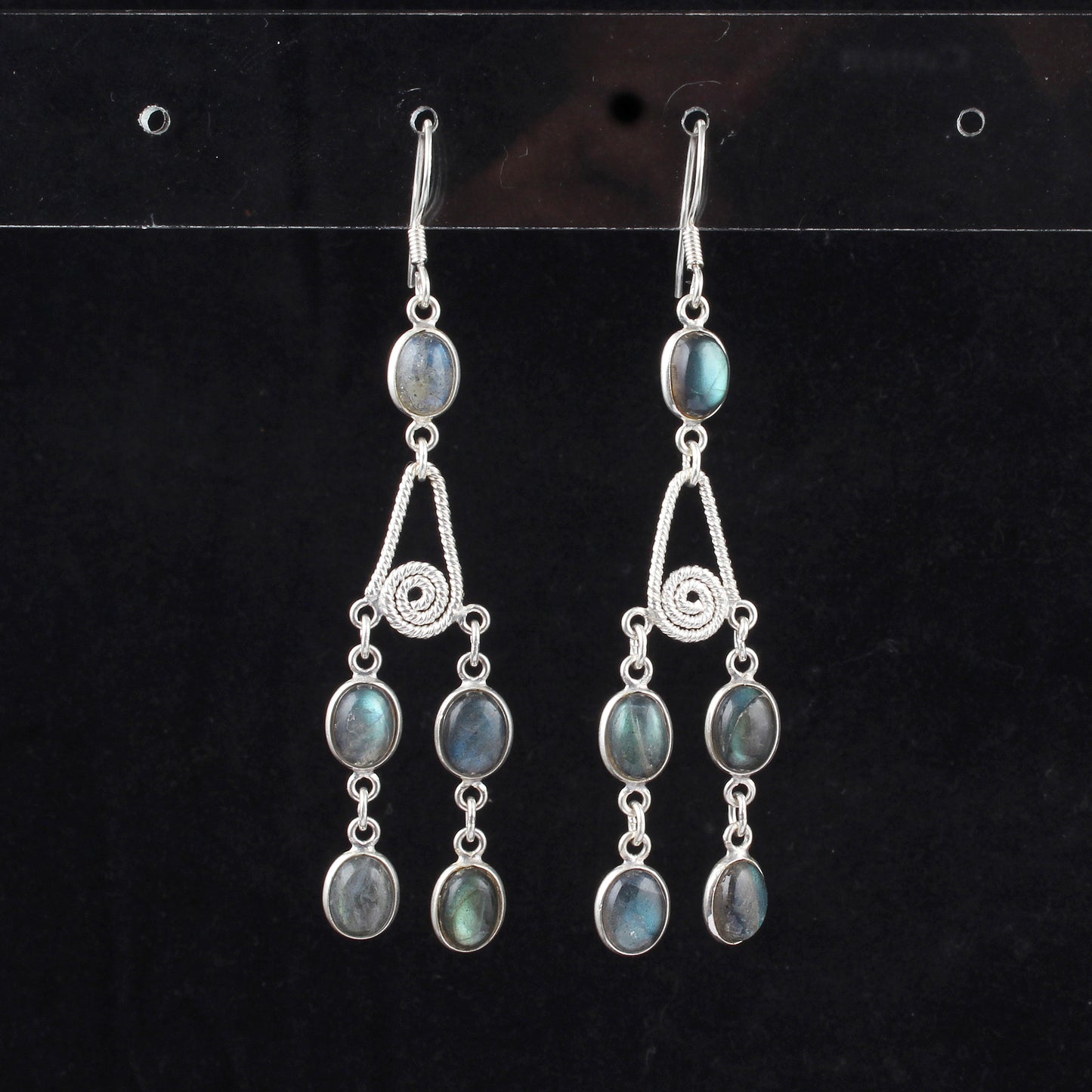 Chandelier Labradorite Earrings Handmade 925 Sterling Silver Long Earrings Natural Gemstone Jewelry