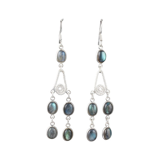 Chandelier Labradorite Earrings Handmade 925 Sterling Silver Long Earrings Natural Gemstone Jewelry