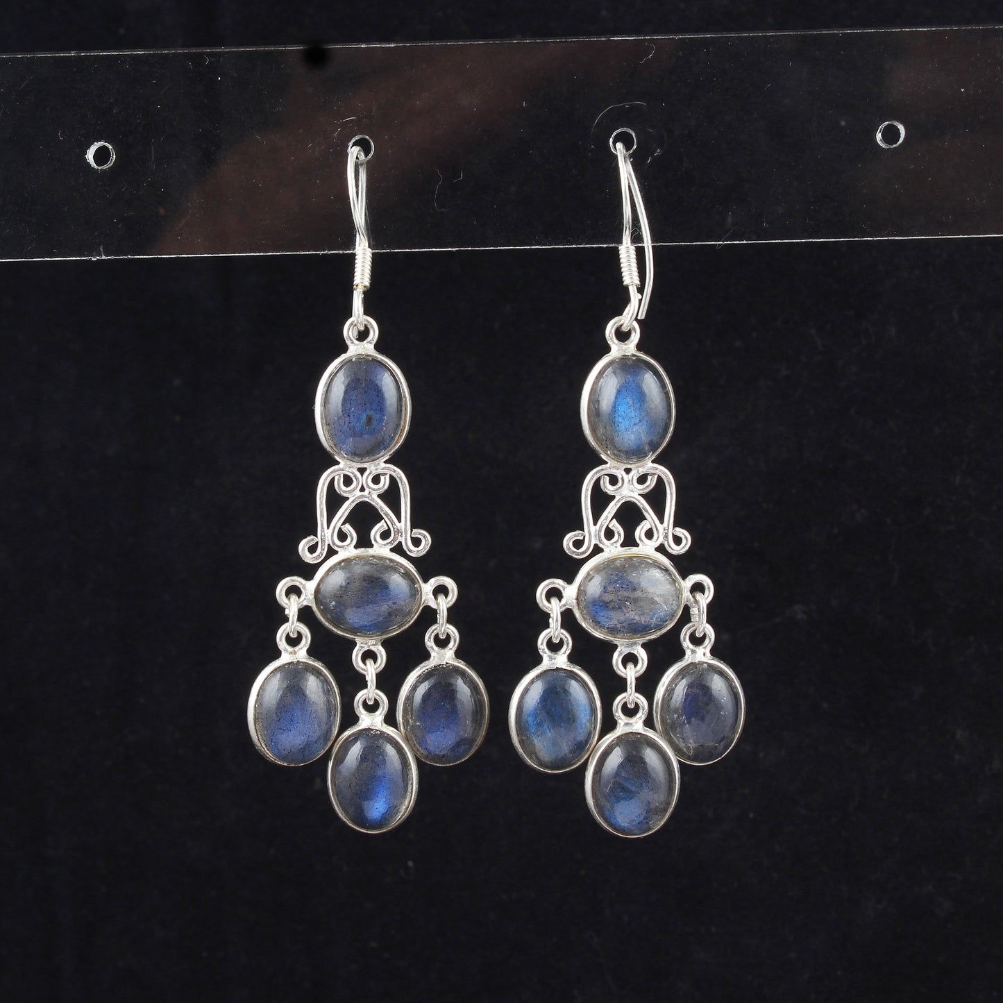 Chandelier Labradorite Earrings Handmade 925 Sterling Silver Earrings Natural Gemstone Long Earrings