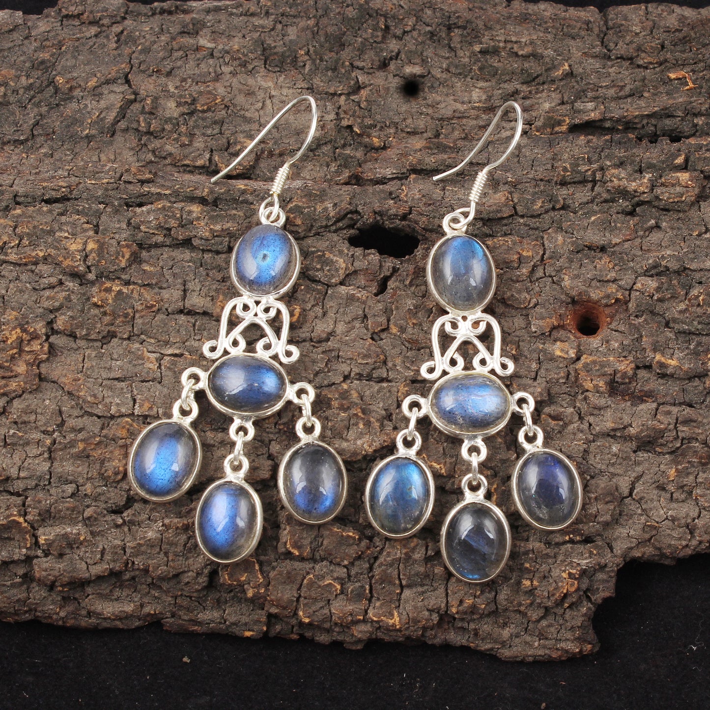 Chandelier Labradorite Earrings Handmade 925 Sterling Silver Earrings Natural Gemstone Long Earrings