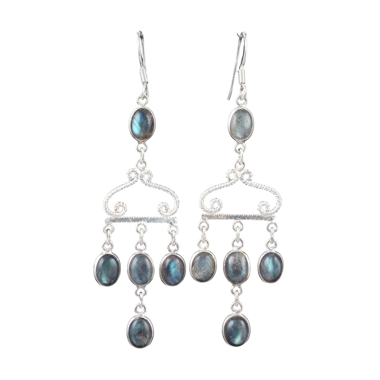 Chandelier Labradorite Earrings Handmade 925 Sterling Silver Long Earrings Gift for Anniversaries or Special Occasions