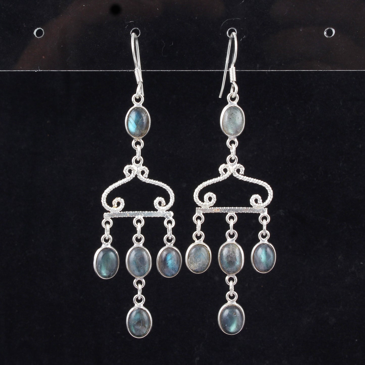 Chandelier Labradorite Earrings Handmade 925 Sterling Silver Long Earrings Gift for Anniversaries or Special Occasions