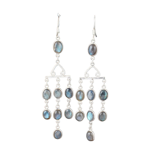 Chandelier Labradorite Earrings Handmade 925 Sterling Silver Long Dangle Earrings Natural Gemstone Jewelry