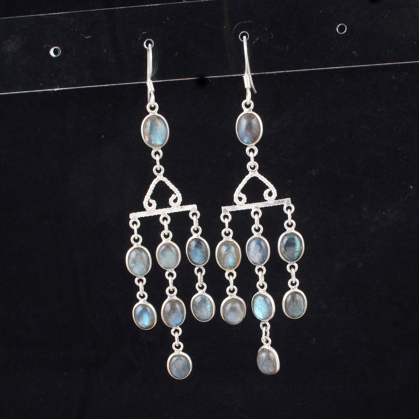 Chandelier Labradorite Earrings Handmade 925 Sterling Silver Long Dangle Earrings Natural Gemstone Jewelry